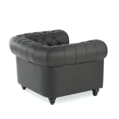 Sofa capitoné de recepción Chesterfield 1 plaza negro