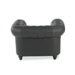 Sofa capitoné de recepción Chesterfield 1 plaza negro