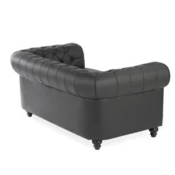 Sofa capitoné de recepción Chesterfield 2 plazas negro