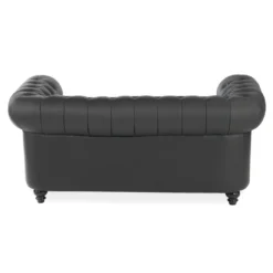 Sofa capitoné de recepción Chesterfield 2 plazas negro