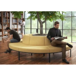 Sofa de Espera Pylos Curvo, Módulo Convexo 4 asientos