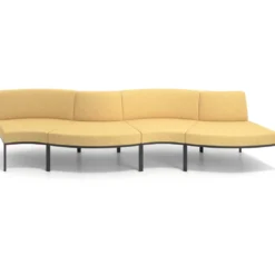 Sofa de Espera Pylos Curvo, Módulo Concavo + Convexo 4 asientos
