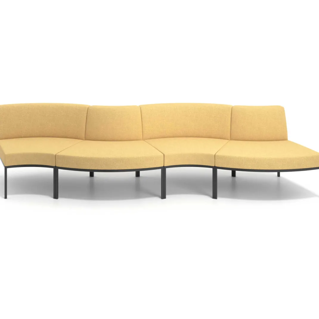Sofa de Espera Pylos Curvo, Módulo Concavo + Convexo 4 asientos
