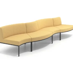 Sofa de Espera Pylos Curvo, Módulo Concavo + Convexo 4 asientos