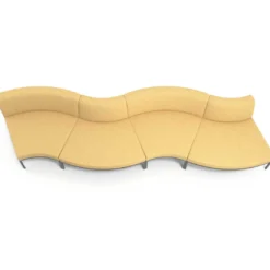 Sofa de Espera Pylos Curvo, Módulo Concavo + Convexo 4 asientos