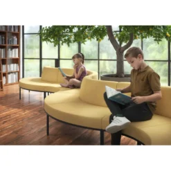 Sofa de Espera Pylos Curvo, Módulo Concavo + Convexo 4 asientos
