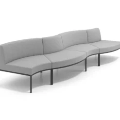 Sofa de Espera Pylos Curvo, Módulo Concavo + Convexo 4 asientos