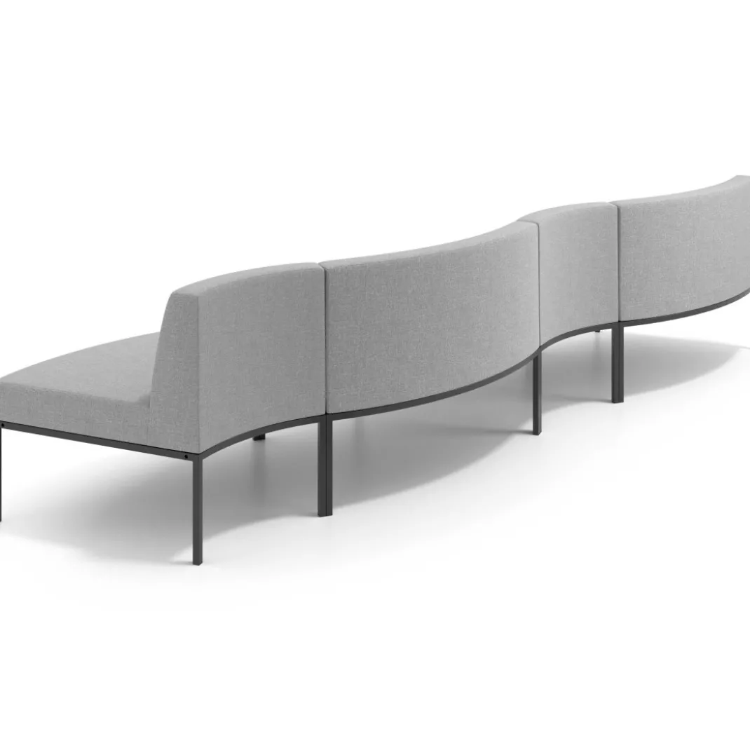Sofa de Espera Pylos Curvo, Módulo Concavo + Convexo 4 asientos
