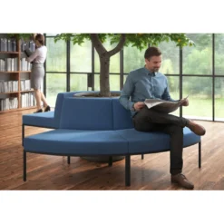 Sofa de Espera Pylos Curvo, Módulo Concavo + Convexo 4 asientos