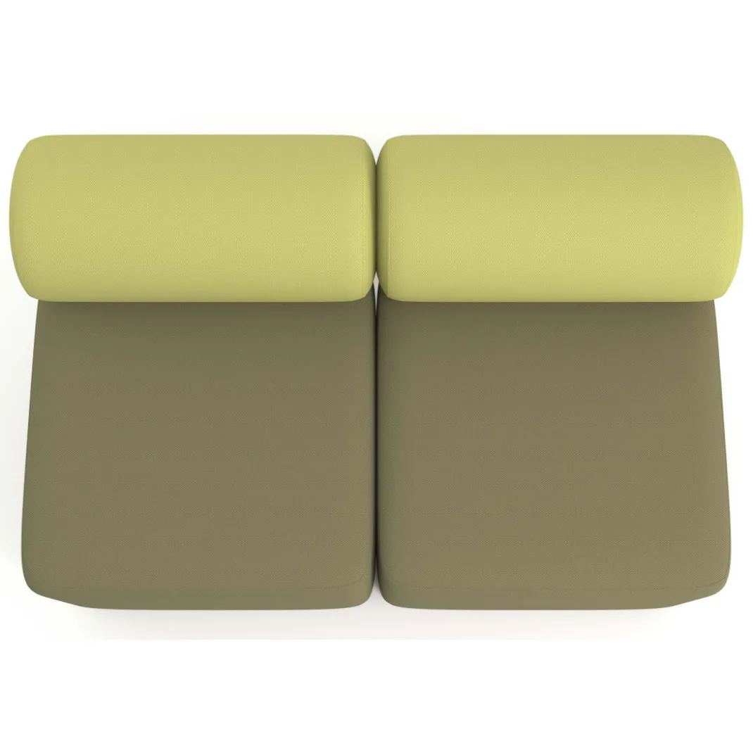 Sofa de oficina Oasis módulo recto doble 120cm