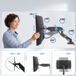 Soporte monitor individual con resorte de gas, 1 pantalla