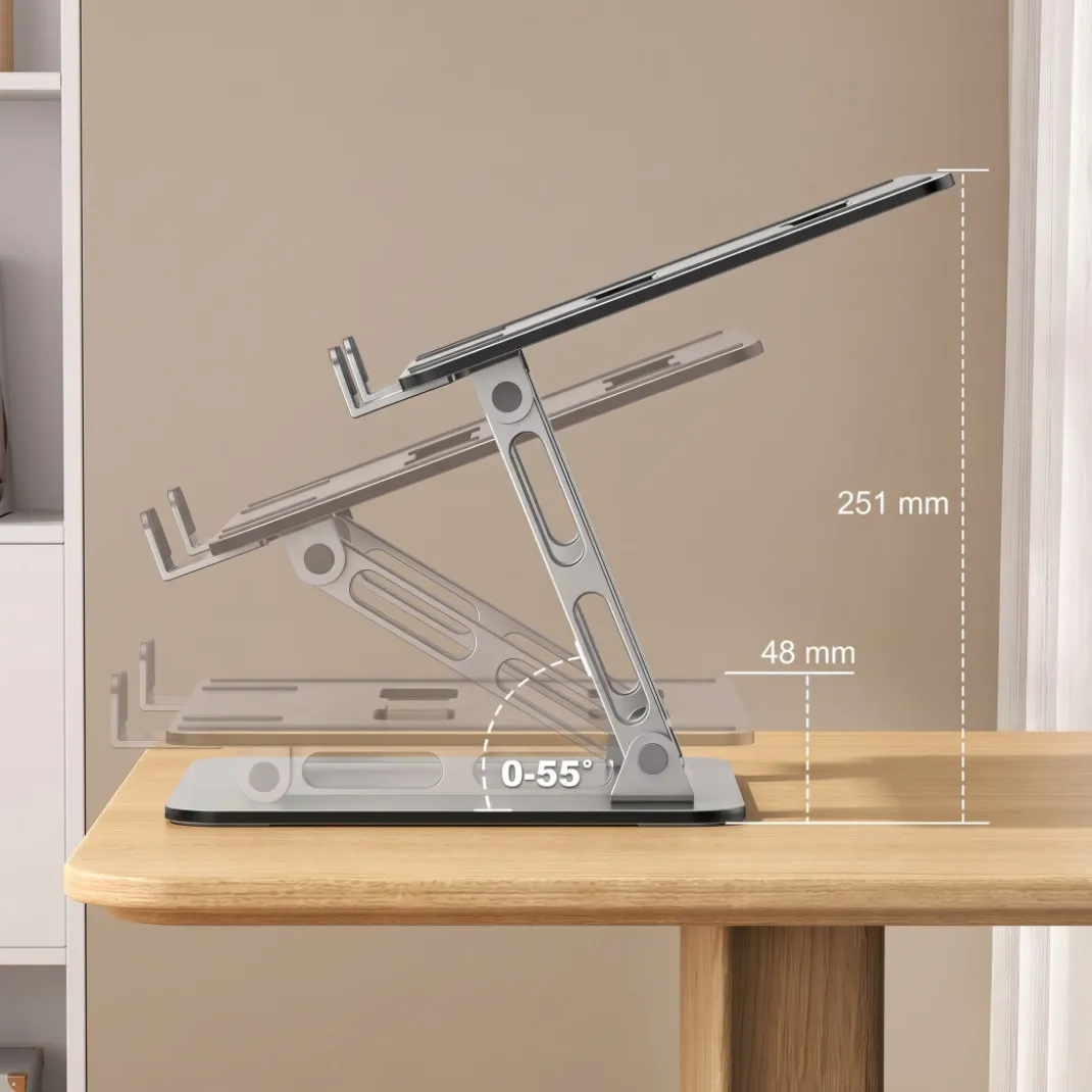 Soporte para ordenador portatil plegable, aluminio