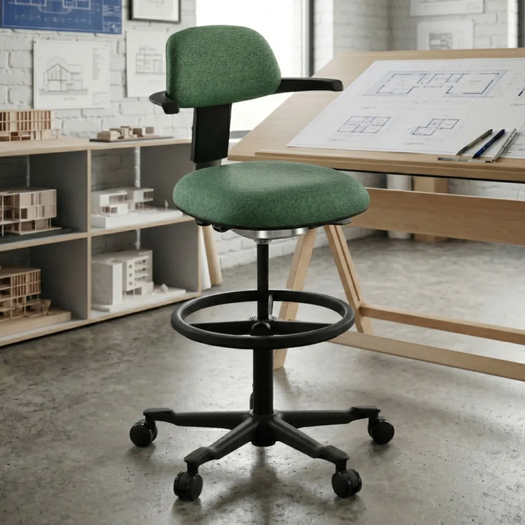 Taburete de Oficina Ergonómico erghos, asiento reclinable, giratorio