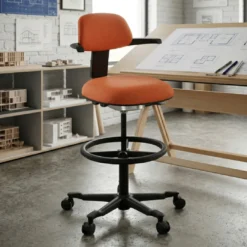 Taburete de Oficina Ergonómico erghos, asiento reclinable, giratorio