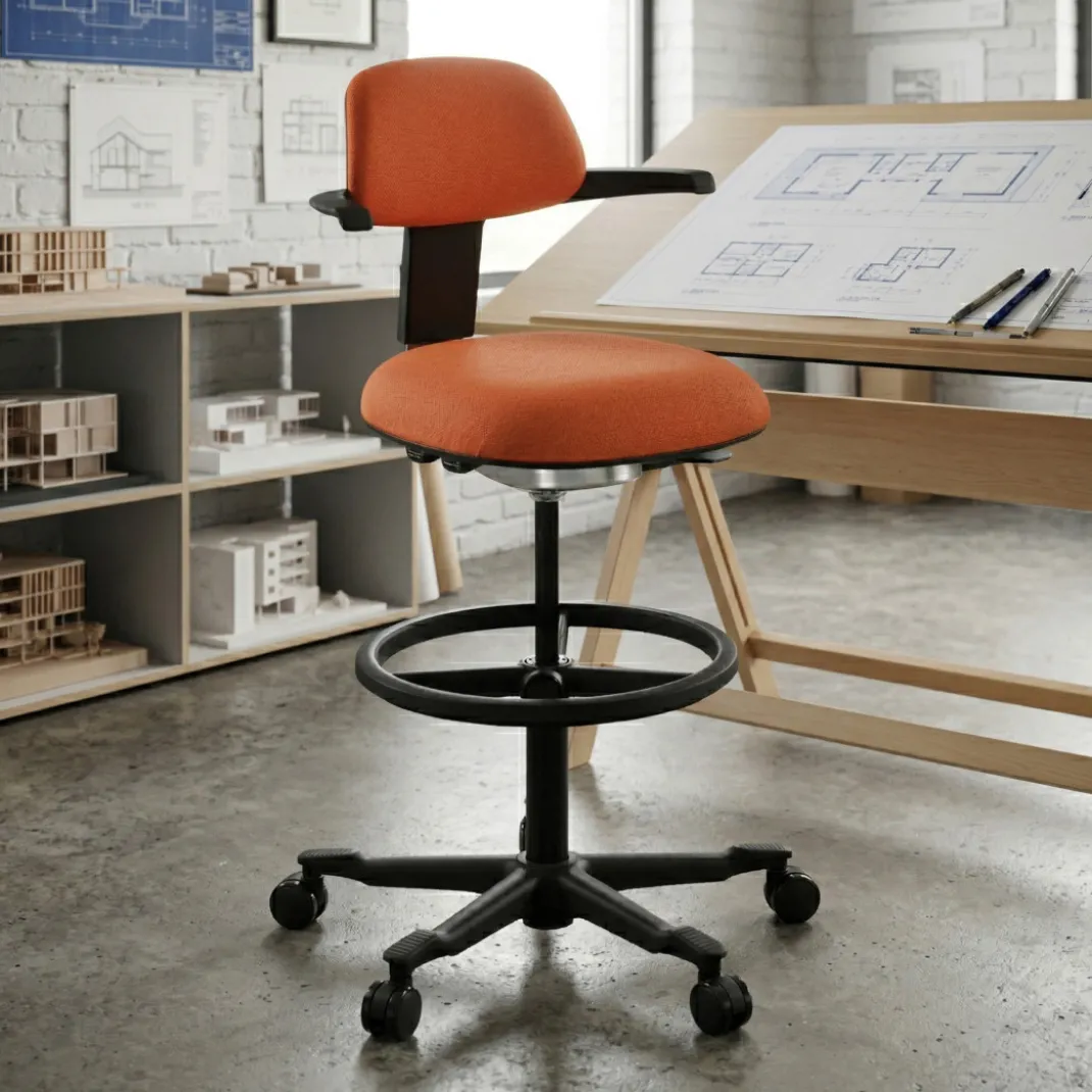 Taburete de Oficina Ergonómico erghos, asiento reclinable, giratorio