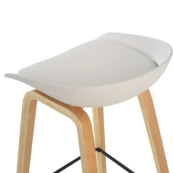 Taburete de oficina Uma, patas de madera