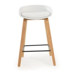Taburete de oficina Uma, patas de madera