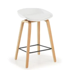 Taburete de oficina Uma, patas de madera