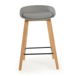 Taburete de oficina Uma, patas de madera
