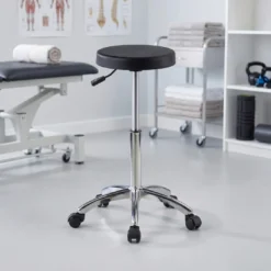 Taburete de Trabajo bajo con ruedas Ergopur, altura ajustable