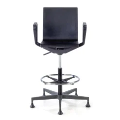Taburete de trabajo con brazos Orbit, poliuretano rígido