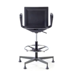 Taburete de trabajo con brazos Orbit, poliuretano rígido