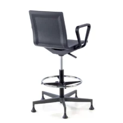 Taburete de trabajo con brazos Orbit, poliuretano rígido