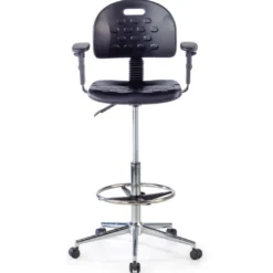 Taburete de trabajo con brazos Work 23, anilla reposapies
