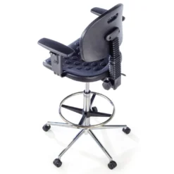 Taburete de trabajo con brazos Work 23, anilla reposapies