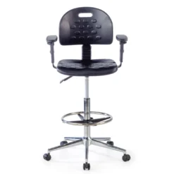 Taburete de trabajo con brazos Work 23, anilla reposapies