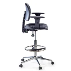 Taburete de trabajo con brazos Work 23, anilla reposapies