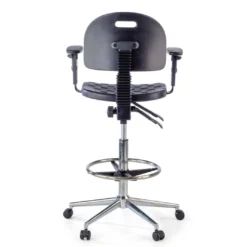 Taburete de trabajo con brazos Work 23, anilla reposapies