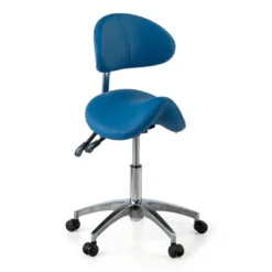Taburete médico pony con asiento ergonómico y base de aluminio