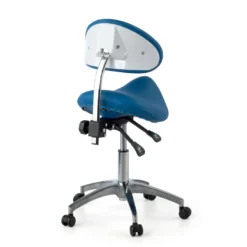 Taburete médico pony con asiento ergonómico y base de aluminio