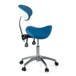 Taburete médico pony con asiento ergonómico y base de aluminio