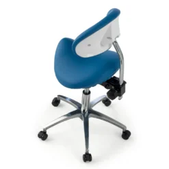 Taburete médico pony con asiento ergonómico y base de aluminio