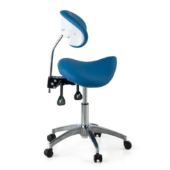 Taburete médico pony con asiento ergonómico y base de aluminio