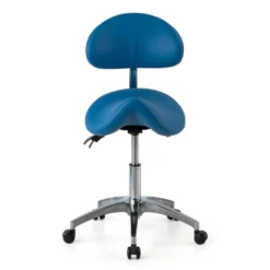 Taburete médico pony con asiento ergonómico y base de aluminio