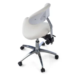 Taburete médico pony con asiento ergonómico y base de aluminio