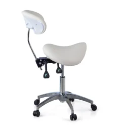 Taburete médico pony con asiento ergonómico y base de aluminio