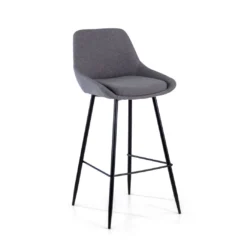 Taburete tapizado de oficina Melody, patas de metal