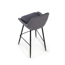 Taburete tapizado de oficina Melody, patas de metal