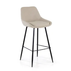 Taburete tapizado de oficina Melody, patas de metal