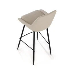 Taburete tapizado de oficina Melody, patas de metal