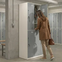 Taquilla de vestuario Strong 6 puertas 185x92cm, estructura blanca