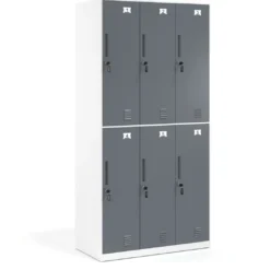 Taquilla de vestuario Strong 6 puertas 185x92cm, estructura blanca