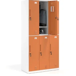 Taquilla de vestuario Strong 6 puertas 185x92cm, estructura blanca