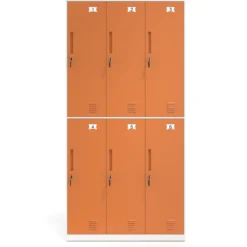 Taquilla de vestuario Strong 6 puertas 185x92cm, estructura blanca