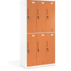 Taquilla de vestuario Strong 6 puertas 185x92cm, estructura blanca