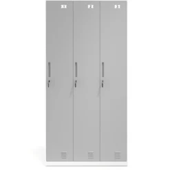 Taquilla de vestuario Strong 3 puertas 185x92cm, estructura blanca